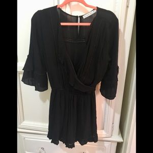 Abercrombie & Fitch surplice romper w/ bell sleeve
